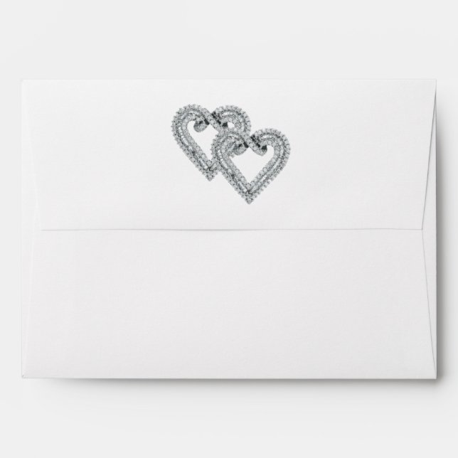 Coeurs de diamant Faux Enveloppe Parties scintilla (Dos (Haut rabat))