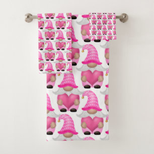 Cœurs de gnomes roses Forêt scandinave Mignon