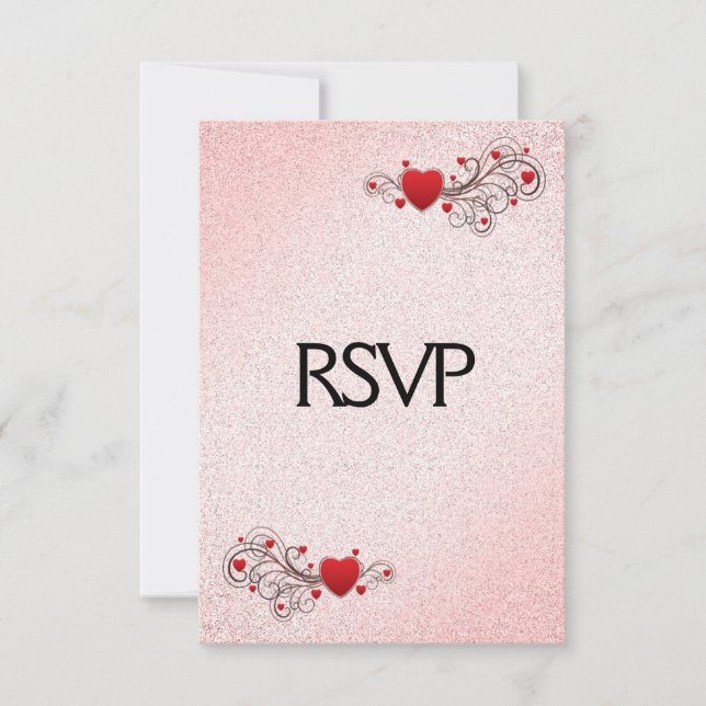 Cœurs de la Saint-Valentin RSVP avec choix de menu (Devant)