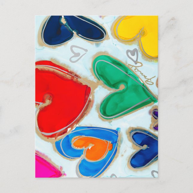 Coeurs de Lovitude en Carte postale bleue (Devant)