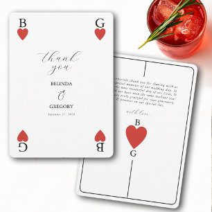 Coeurs de monogramme jouer carte Mariage Merci
