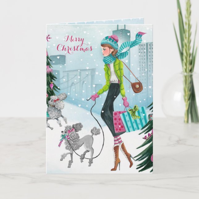 Coeurs de neige - Carte de voeux de Noël (Devant)