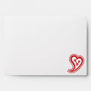 Coeurs de paisley doux dans les enveloppes de ceri