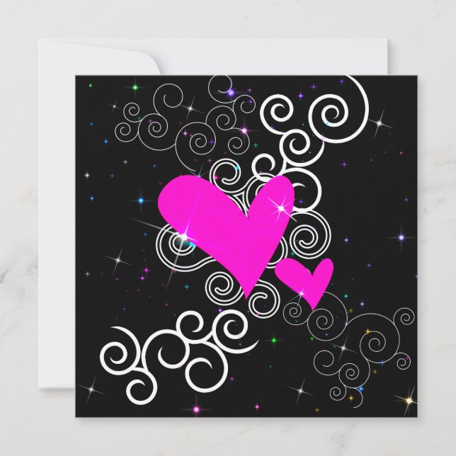 Coeurs de parties scintillant gothique Invitation  (Devant)