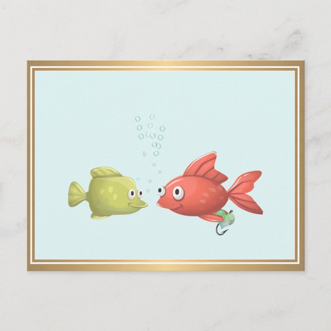 Cœurs de Petit Poisson et Carte Postale à Crochet (Devant)