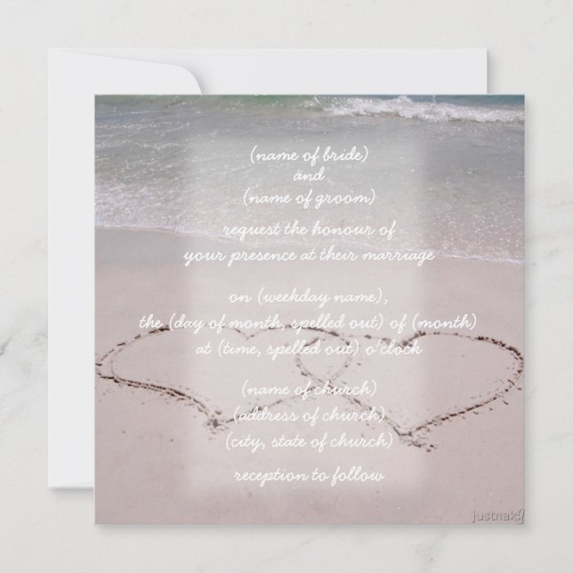 coeurs de plage Invitation (Devant)