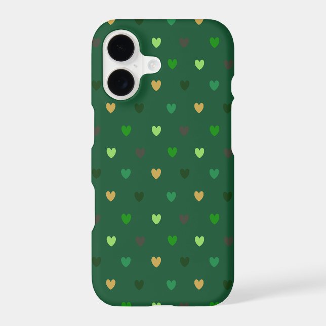 Coeurs de Polka sur vert de forêt (Verso)