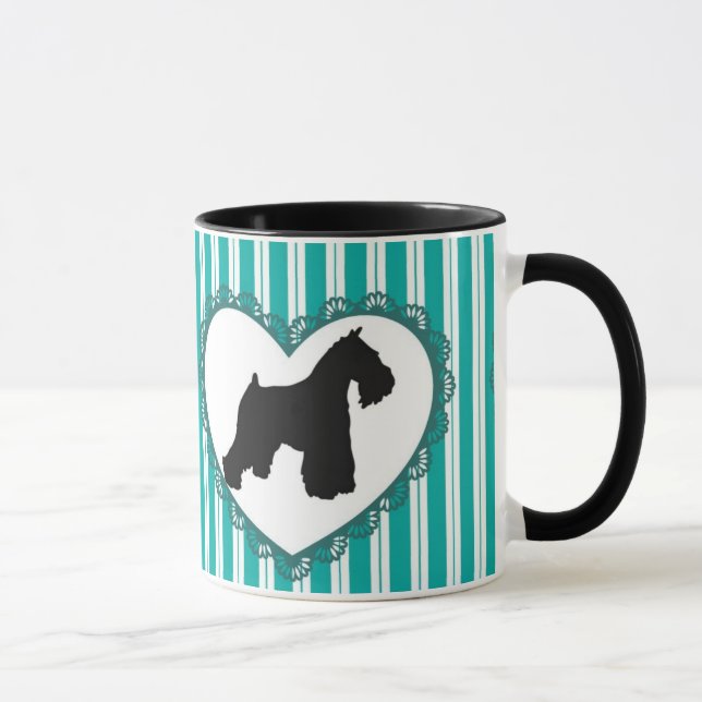 Coeurs de Schnauzers et tasse de café (Droite)