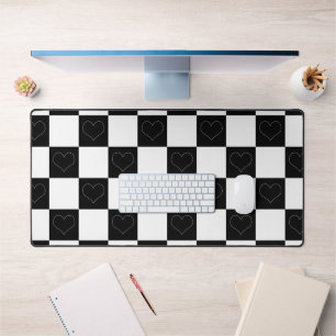 Coeurs de tableau de bord en noir et blanc