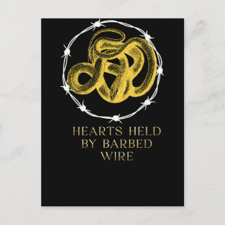 Coeurs détenus par Barbed Wire carte postale
