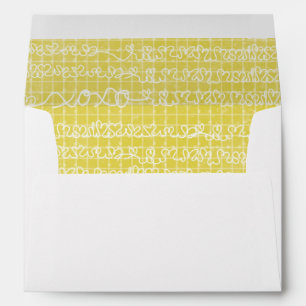 Coeurs Doodled Aimer les mots Enveloppe XOXO A7