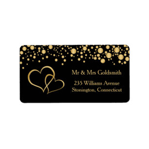 Coeurs d'or, Étiquette de adresse de confetti