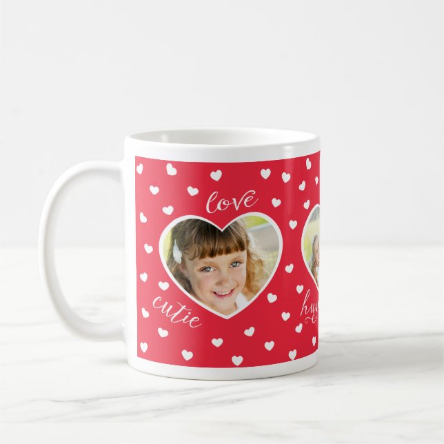Coeurs doux 3 Photo Mug personnalisé (Gauche)