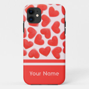 Coeurs doux coque iphone de nom rose