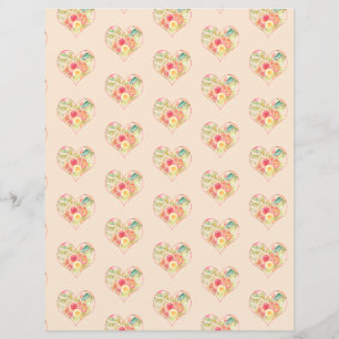 Coeurs élégants sur papier à scandale rose