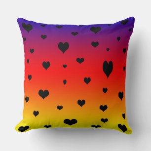 Coeurs En Arc-En-Ciel, Gros Coussin À Throw.