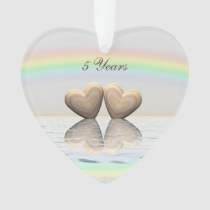 Coeurs en bois du 5e anniversaire