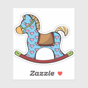 Coeurs enchanteurs Sticker Contour Cheval