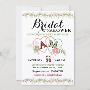 Coeurs enmêlés Invitation à la douche nuptiale