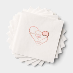 Coeurs enmêlés Rose Gold Foil Stamped Napkins