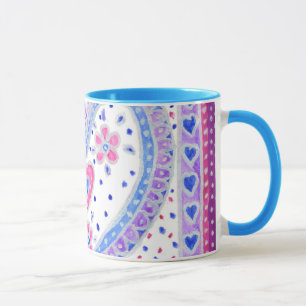 Coeurs et café Rose Mug
