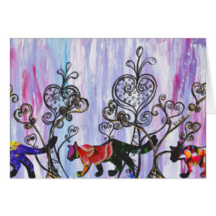 Coeurs et carte de chats