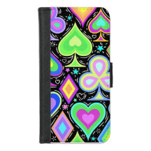 Coeurs et diamants colorés Motif Portefeuille pour