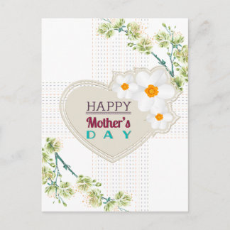 Coeurs et fleurs Carte postale Fête des mères