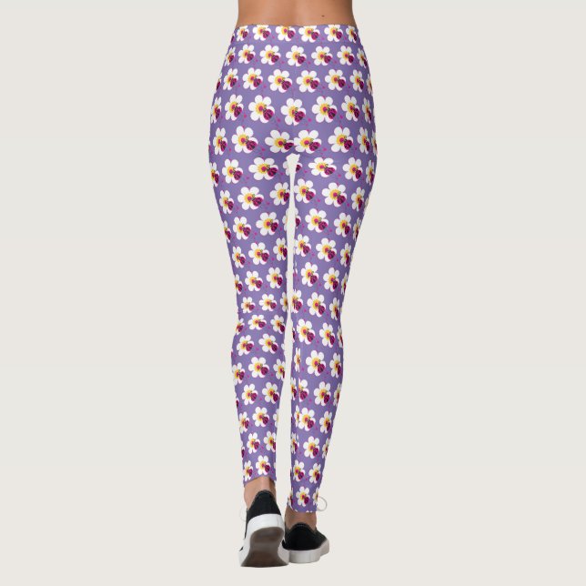 Coeurs et fleurs de Ladybug leggings couleur perso (Dos)