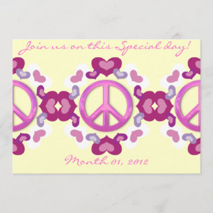 Coeurs et invitations roses mignons de signe de