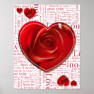 Coeurs et lettres - affiche