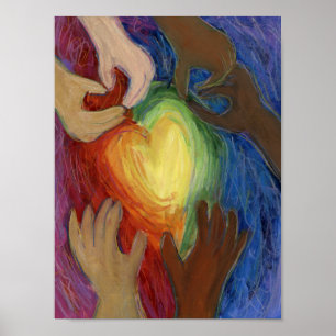 Coeurs et mains Love Peinture Art Poster Imprimer
