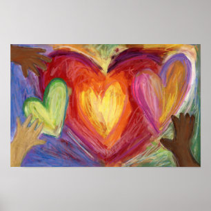 Coeurs et mains Love Peinture Art Poster Imprimer