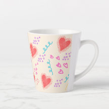 Coeurs et points motif Latte Mug
