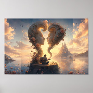 Cœurs éternels à l'aube Poster Fantastique
