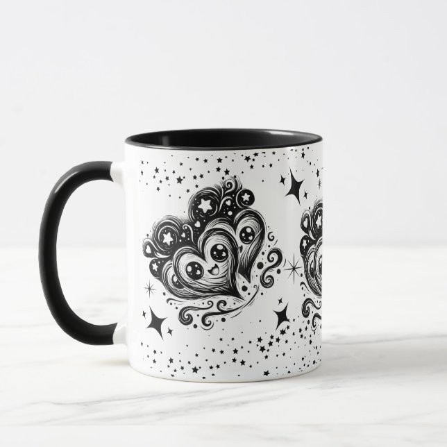Coeurs étoilés Café Mug (Gauche)