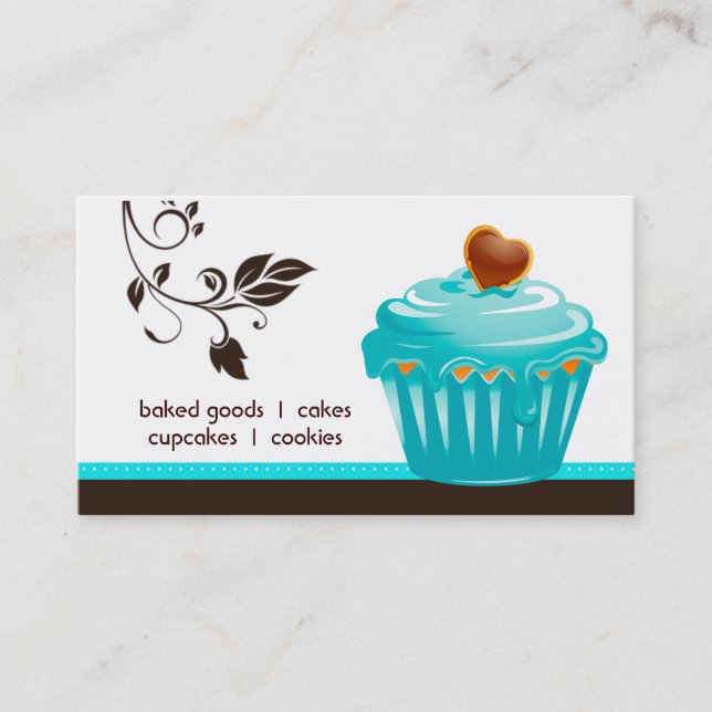 Coeurs floraux bleus de petit gâteau de carte de (Devant)