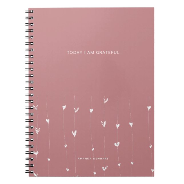 Coeurs flottants blancs Carnet de citation gracieu (Devant)