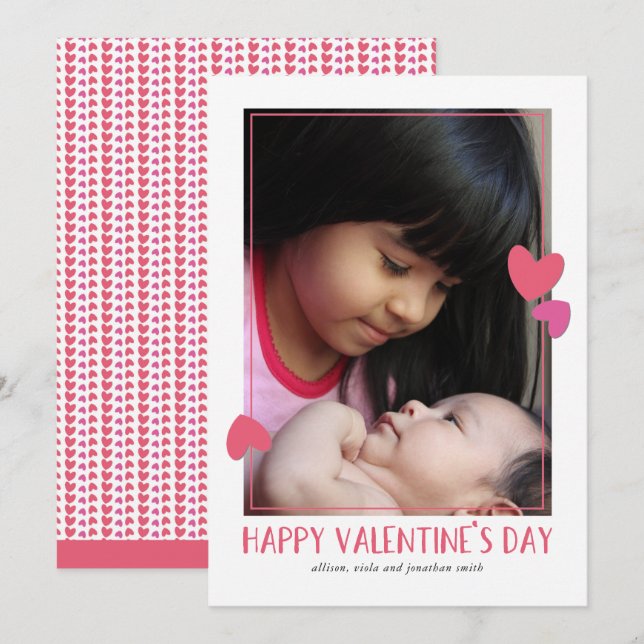 Coeurs frontières Saint-Valentin Carte photo (Devant / Derrière)
