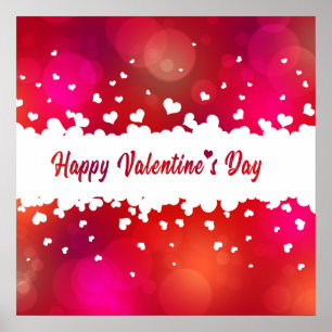 Coeurs Heureuses Saintes-Valentin - Poster Imprime