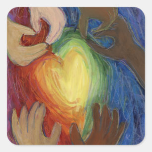 Coeurs & Mains Aimer Diversité Art autocollants