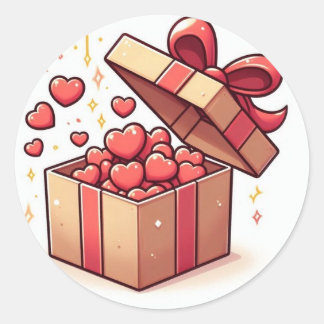 ​ Coeurs mignons d'amour Boîte cadeau Sticker