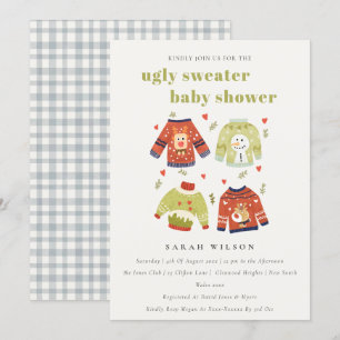 Coeurs mignons Hiver Doux moche Invitation Baby sh
