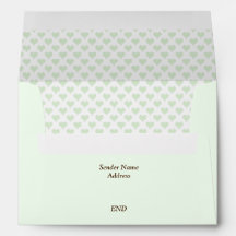 Coeurs minuscules Enveloppe Pastel vert Lined
