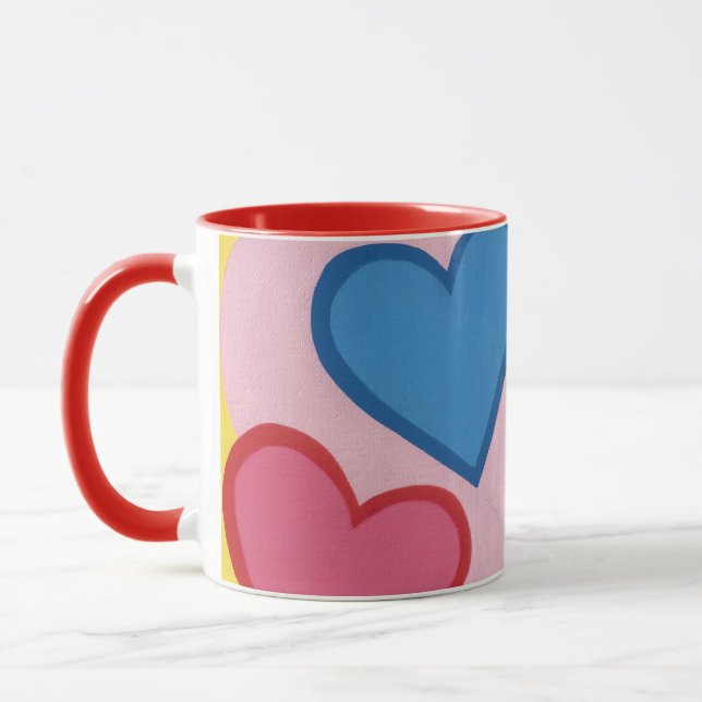 Coeurs multicolores en couches Mugs et tasses (Gauche)