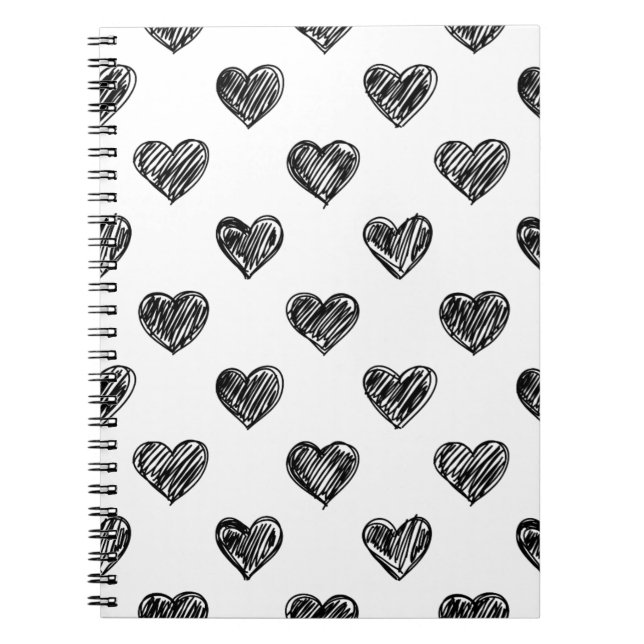 COEURS NOIRS DOODLES DOODLES CARNET MOTIF (Devant)