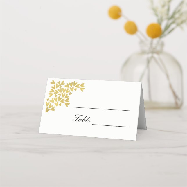 Coeurs Or Élégants | Cartes de placement pour mari (Devant)