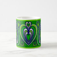 coeurs ornementaux de vert de tasse