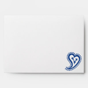 Cœurs Paisley Sucrés dans des Enveloppes Bleues