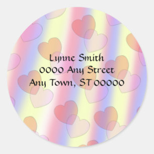 Coeurs pastel doux — Étiquette de adresse